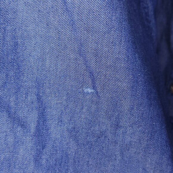 Chicos Womens Button-Up Chambray Shirt XL ( 3) Chest Pockets Collared Neck - Picture 5 of 5